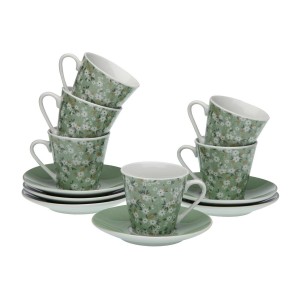 Service à café Versa Porcelaine Fleurs 6 Unités |  Tasses et thermo...