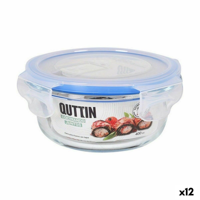 Runde Lunchbox mit Deckel Quttin Durchsichtig 400 ml Ø 13,5 x 6 cm ...