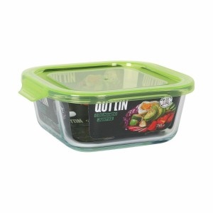 Square Lunch Box with Lid Quttin Green 750 ml (6 Units) |  Lunch bo...