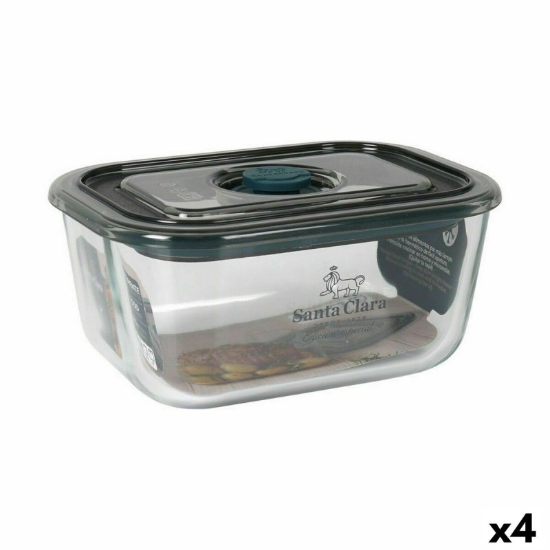 Hermetic Lunch Box Santa Clara Grey 500 ml Rectangular (4 Units) | ...