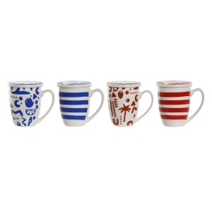 Filtertasse für Teeaufgüsse Home ESPRIT Blau Rot Edelstahl Porzella...