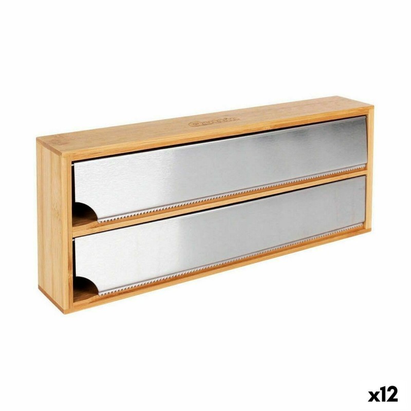 Kitchen Paper Holder Quttin Bamboo Aluminium 33,5 x 13 x 5,5 cm (12...