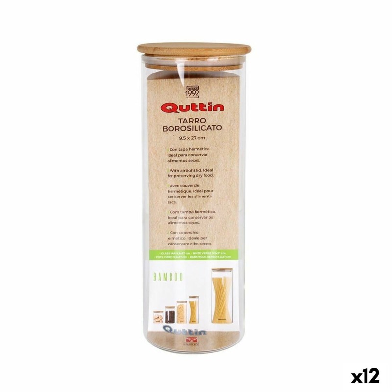 Jar Quttin Silicone Borosilicate Glass 1,55 L 10,2 x 28 cm (12 Unit...