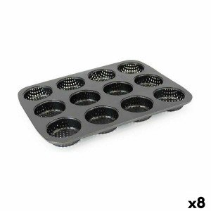 Tartlets tin Quttin 29 x 22 x 2,2 cm Drilled 8 Units |  Decoration,...
