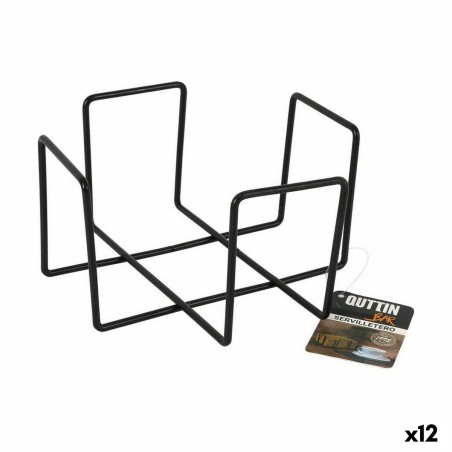 Serviettenring Quttin Schwarz 17,5 x 17,5 x 9,5 cm (12 Stück) |  We...