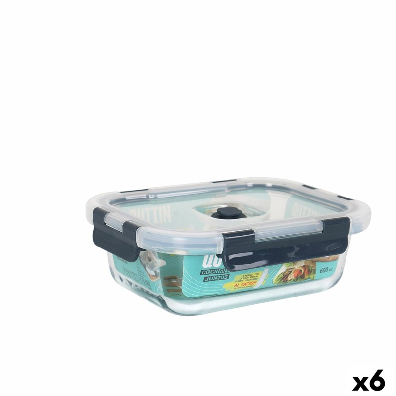 Hermetic Lunch Box Quttin Rectangular 600 ml (6 Units) | Lunch box... Hermetic Lunch Box Quttin Rectangular 600 ml (6 Units) | Lunch box...