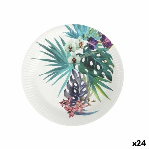 Geschirr-Set Algon Einwegartikel Pappe Tropical 8 Stücke 23 cm (24 ...