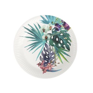 Geschirr-Set Algon Einwegartikel Pappe Tropical 8 Stücke 23 cm (24 ...
