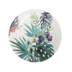Geschirr-Set Algon Einwegartikel Pappe Tropical 3 Stücke 28 cm (24 ...