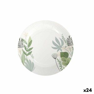 Plate set Algon Disposable Cardboard Floral 8 Pieces 23 cm (24 Unit...