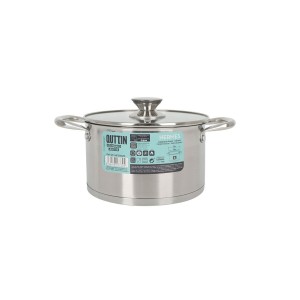 Pot with Glass Lid Quttin Hermes Steel 3 L (4 Units) |  Pans and ca...