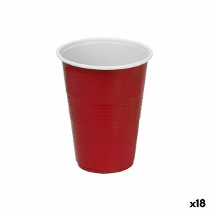 Set of reusable glasses Algon Plastic Red 10 Pieces 450 ml (18 Unit...