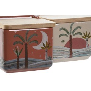 Salzstreuer mit Deckel Home ESPRIT Beige Rosa Terrakotta Lila Bambu...