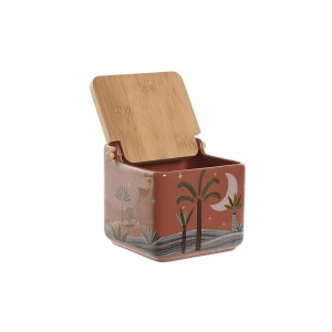 Salzstreuer mit Deckel Home ESPRIT Beige Rosa Terrakotta Lila Bambu...