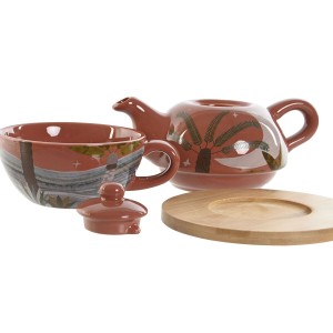 Teekanne Home ESPRIT Weiß Beige Terrakotta Hellrosa Dolomite 750 ml...