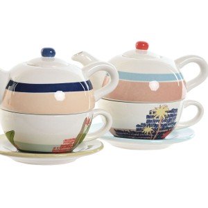 Teapot Home ESPRIT Blue White Green Light Pink Dolomite 750 ml (2 U...
