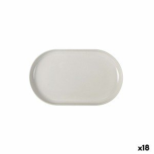 Tablett für Snacks La Mediterránea Ivory Oval 25 x 15 x 2,2 cm (18 ...