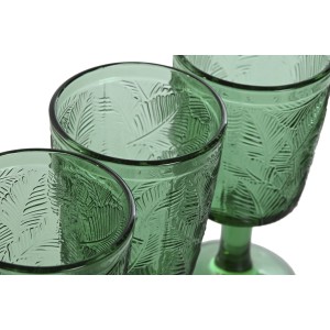 Set of cups Home ESPRIT Green Crystal 285 ml (6 Units) |  Glasses, ...