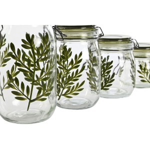Set mit 4 Kanistern Home ESPRIT grün Kristall Eisen 1,5 L 11,3 x 11...