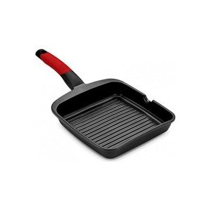 Grill pan with stripes BRA A411428 Black Red Silicone Aluminium |  ...