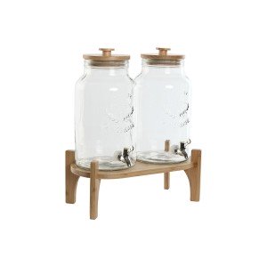 Drinks dispenser Home ESPRIT Silicone Bamboo Crystal Plastic 5,5 L ...