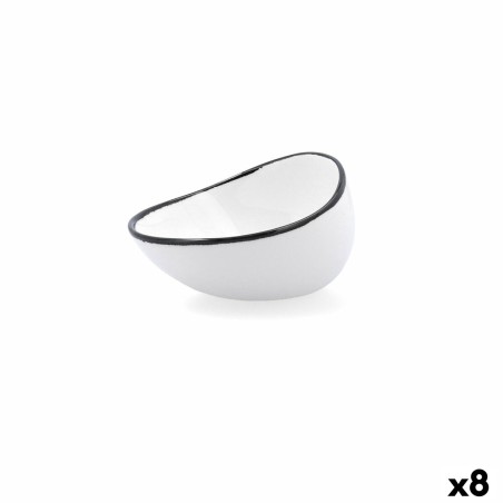 Schüssel Ariane Vital Filo Weiß Schwarz aus Keramik 12,5 cm (8 Stüc...