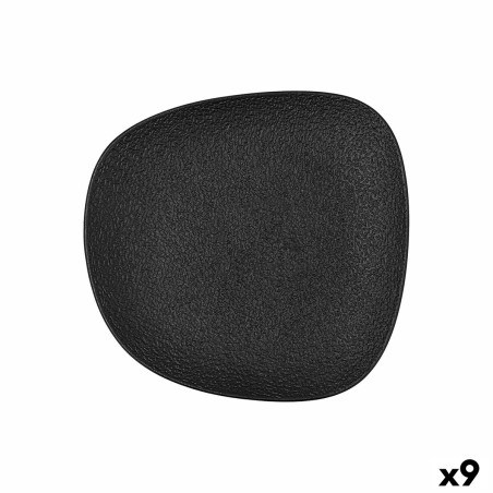 Flacher Teller Bidasoa Fosil Schwarz aus Keramik karriert 21,1 x 20...