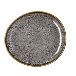 Assiette plate Ariane Jaguar Freckles Marron Céramique Oblongue 25 ...