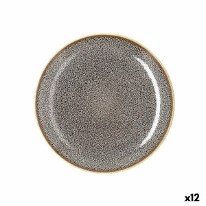 Flat Plate Ariane Jaguar Freckles Brown Ceramic 21 cm (12 Units) | ...