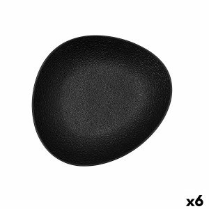 Deep Plate Bidasoa Fosil Black Ceramic Oval 22 x 19,6 x 4,5 cm (6 U...