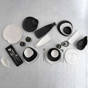 Suppenteller Bidasoa Fosil Schwarz aus Keramik Oval 22 x 19,6 x 4,5...