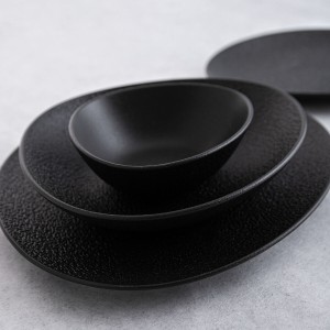 Deep Plate Bidasoa Fosil Black Ceramic Oval 22 x 19,6 x 4,5 cm (6 U...
