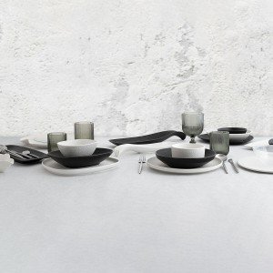 Deep Plate Bidasoa Fosil White Ceramic 21 x 21 x 4,7 cm (6 Units) |...