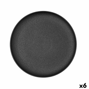 Flacher Teller Bidasoa Fosil Schwarz aus Keramik 26,5 x 26,4 x 2,3 ...