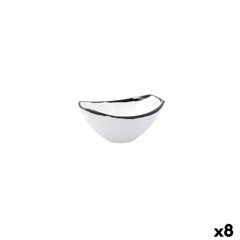 Schüssel Ariane Vital Filo Weiß Schwarz aus Keramik 11,6 cm (8 Stüc...