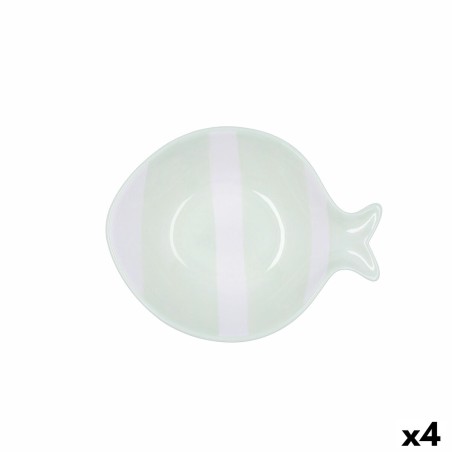 Bol Quid Kaleido Vert Céramique Poisson 15 x 13 x 4 cm (4 Unités) |...