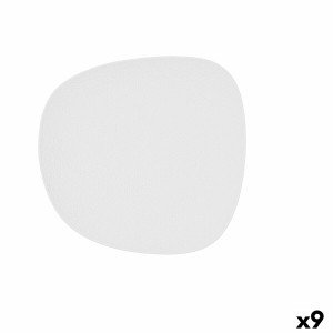 Flat Plate Bidasoa Fosil White Ceramic Squared 21,1 x 20,3 x 2,3 cm...