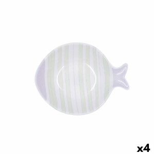 Bol Quid Kaleido Bicolore Céramique Poisson 15 x 13 x 4 cm (4 Unité...