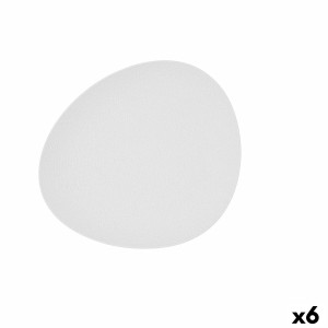 Flat Plate Bidasoa Fosil White Ceramic Oval 28 x 24,8 x 2,5 cm (6 U...