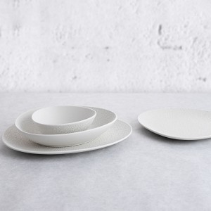 Flacher Teller Bidasoa Fosil Weiß aus Keramik Oval 22,8 x 20,1 x 2,...