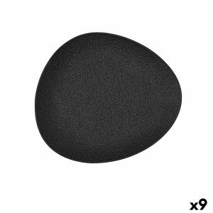 Flacher Teller Bidasoa Fosil Schwarz aus Keramik Oval 22,8 x 20,1 x...