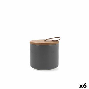 Jar Quid Ozon Grey Ceramic 10,4 x 10 cm (6 Units) |  Lunch boxes, f...