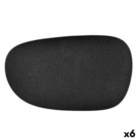 Snack tray Bidasoa Fosil Black Ceramic Aluminium Oxide 34 x 20,3 x ...