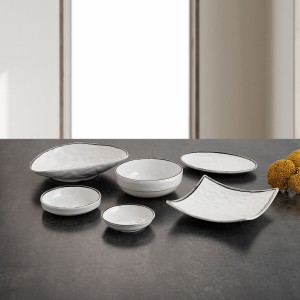 Flacher Teller Quid Select Filo Weiß Schwarz Kunststoff Dreieckig 2...