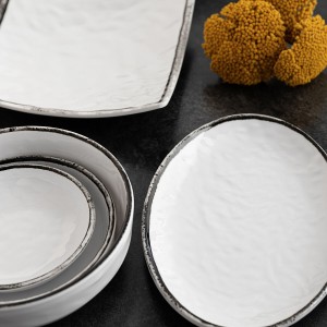 Flacher Teller Quid Select Filo Weiß Schwarz Kunststoff karriert 19...
