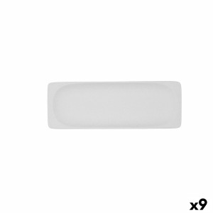 Tablett für Snacks Bidasoa Fosil Weiß aus Keramik Tonerde 25,6 x 9,...