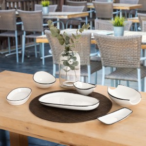 Plateau apéritif Ariane Vital Filo Blanc Noir Céramique Alumine 17,...