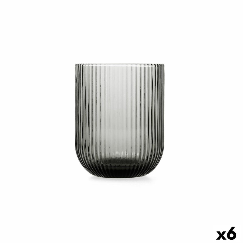 Glass Bidasoa Fosil Grey Glass 280 ml (6 Units) |  Glasses, cups an...