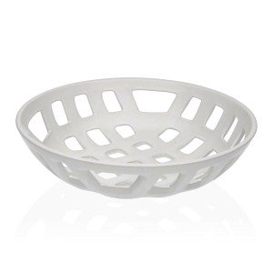 Obstschale Versa Weiß aus Keramik Porzellan 28 x 7 x 28 cm |  Weite...