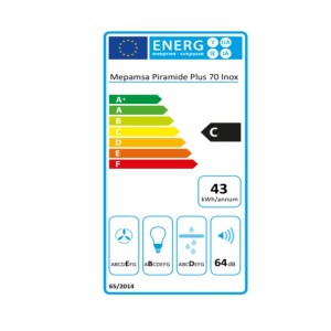 Conventional Hood Mepamsa PIRAMIDE PLUS70 70 cm 290 m³/h C Steel | ...